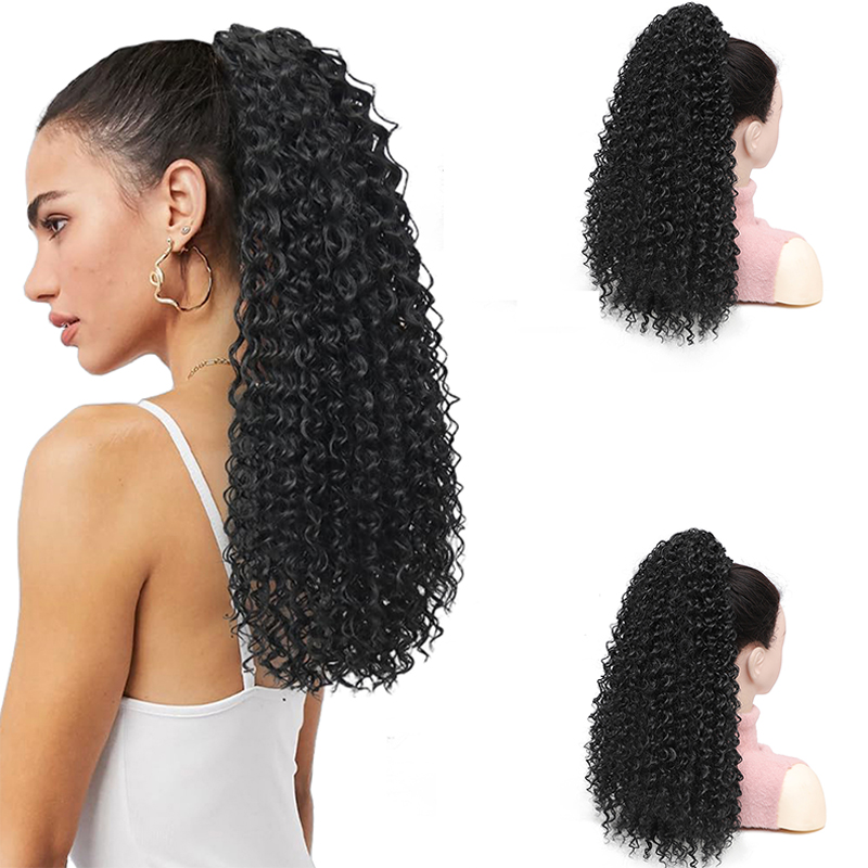 Drawstring Afro Curly Puff Ponytail - Afro Puff Kıvırcık At Kuyruğu Saç