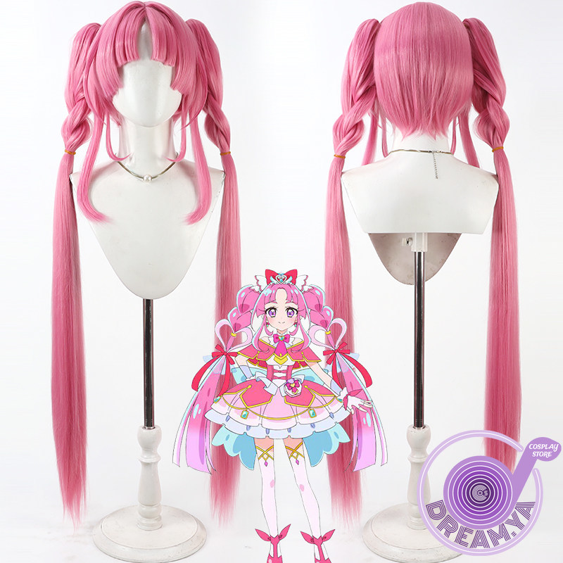 Synthetic Wigs - Kobayashi Mikuru Cosplay Peruk Pembe Uzun