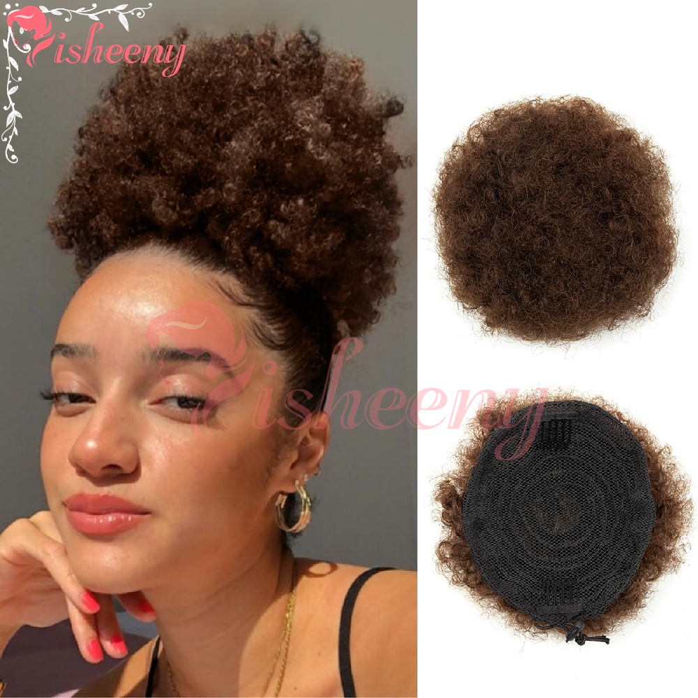 Drawstring Afro Curly Puff Ponytail - Isheeny Kıvırcık Afro Topuz Bağcıklı At