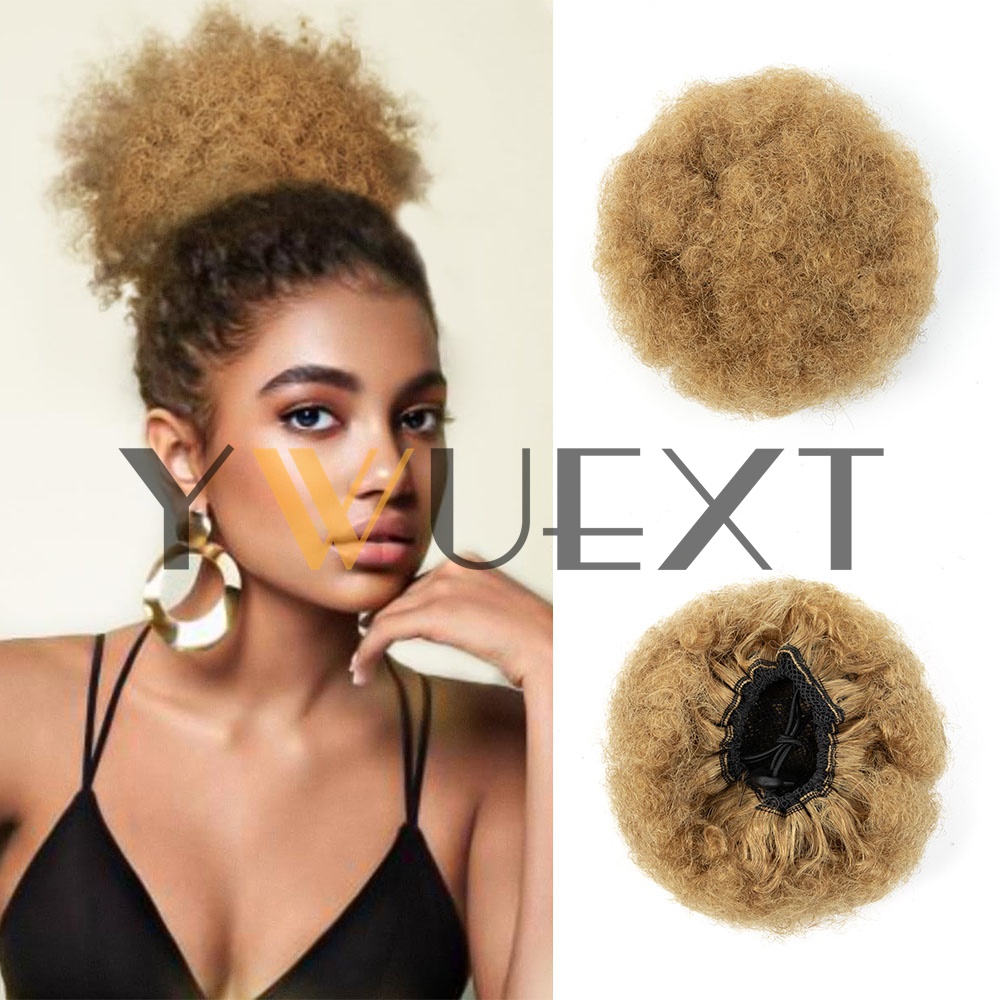 YWUEXT Bal Altın Afro Kinky Pu - Drawstring Afro Curly Puff Ponytail incelemesi ve fiyatı