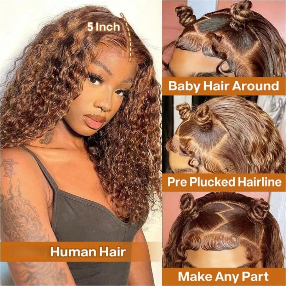 P4/27 Renkli, Kıvırcık, Kısa B - Glueless Wear And Go Human Hair Wig incelemesi ve fiyatı