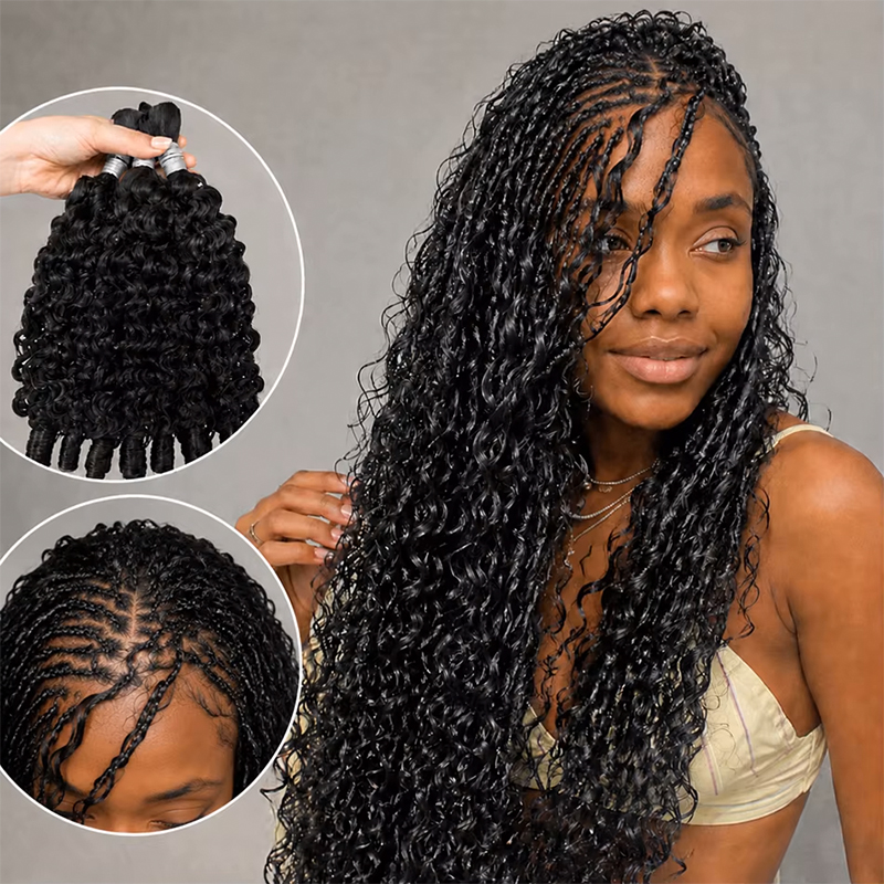 12A 12-30 İnç 1-5 Adet Boho Ör - Water Wave Bulk Human Hair For Braiding incelemesi ve fiyatı